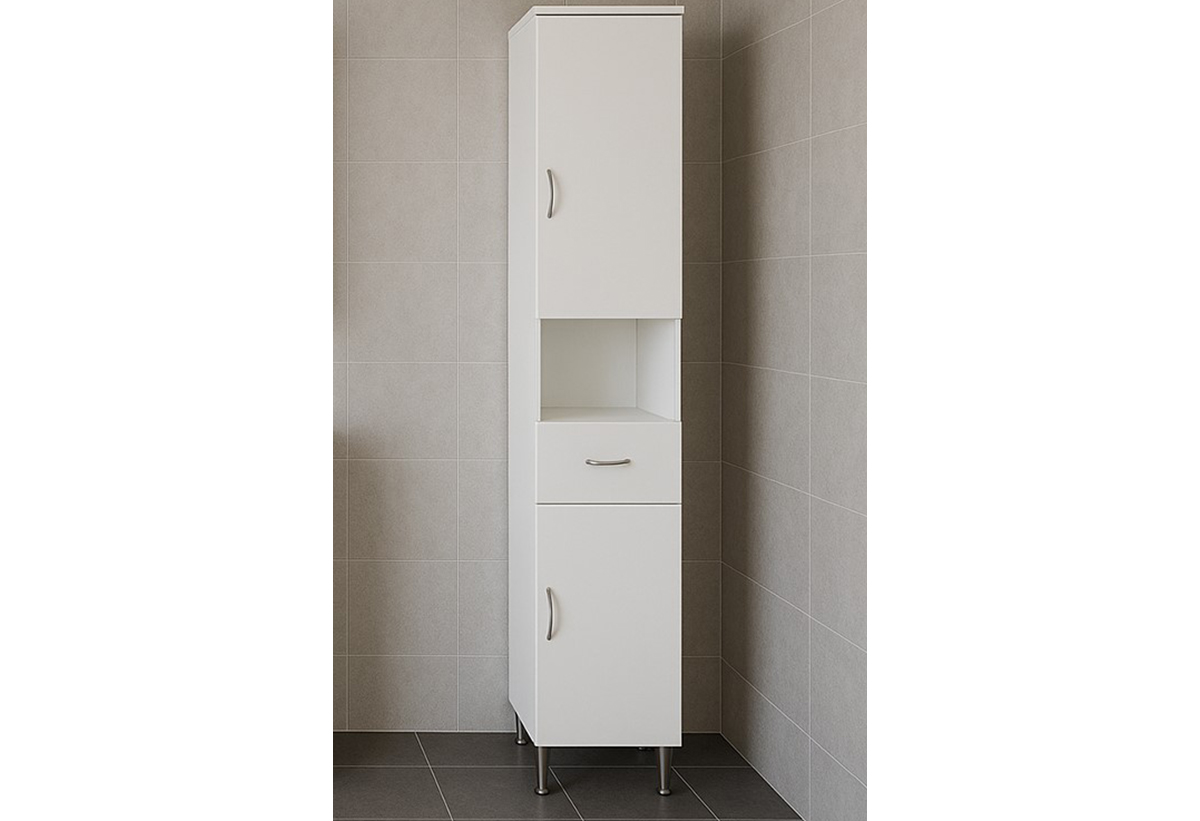 Απεικονίζεται Σετ Μπάνιου Rimini με Στήλη & Ερμάριο